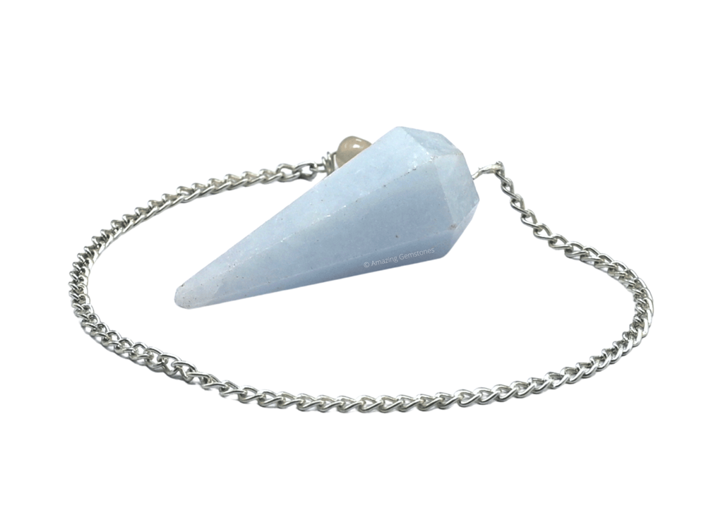 Blue Calcite Dowsing Crystal Pendulum