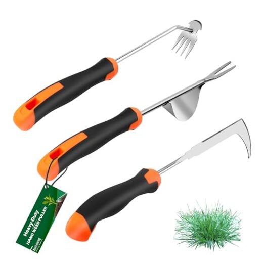 2026 Hand Weeder Tool, Rubber Handle Manual Weeder Puller All-purpose(3 Pcs)