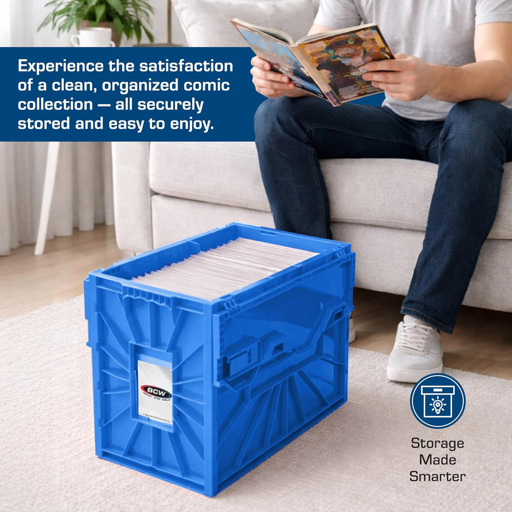 Short Comic Book Bin | Holds 150 Comics | Stackable Plastic Storage | Acid-Free