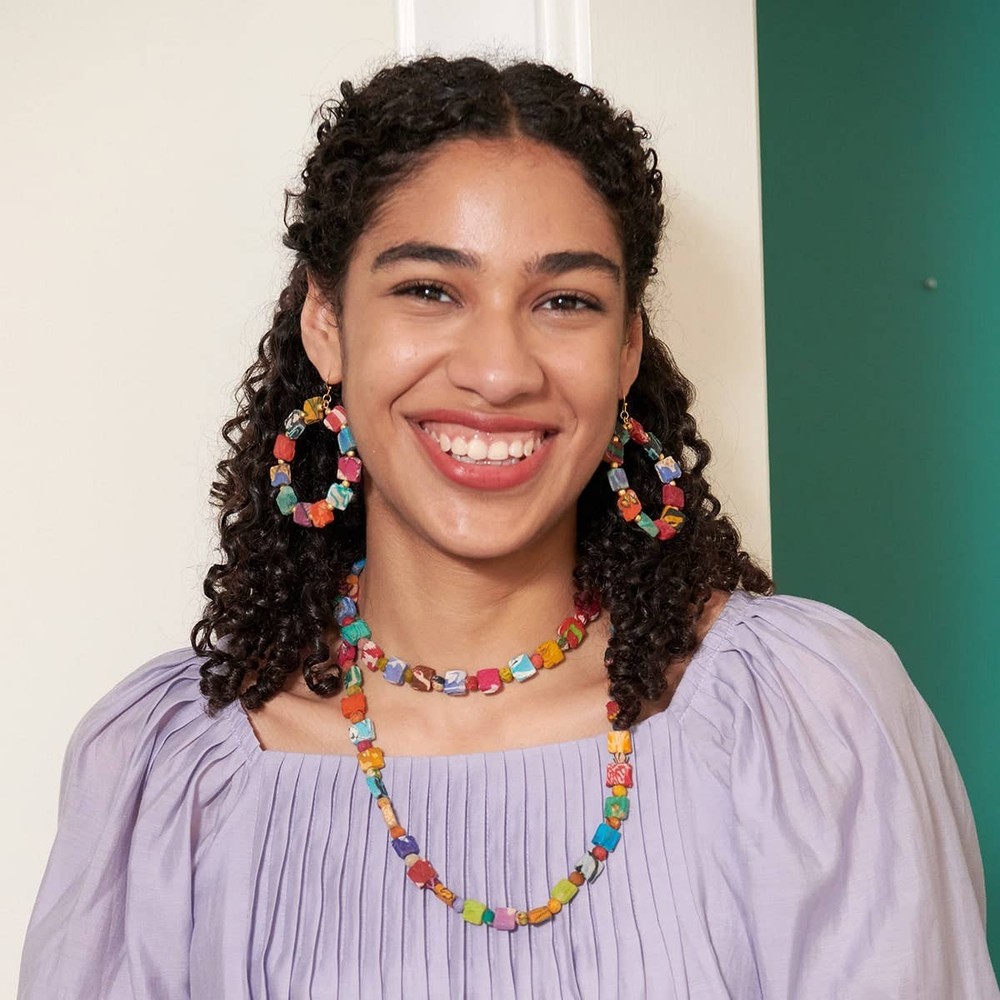 Kantha Dotted Square Hoops