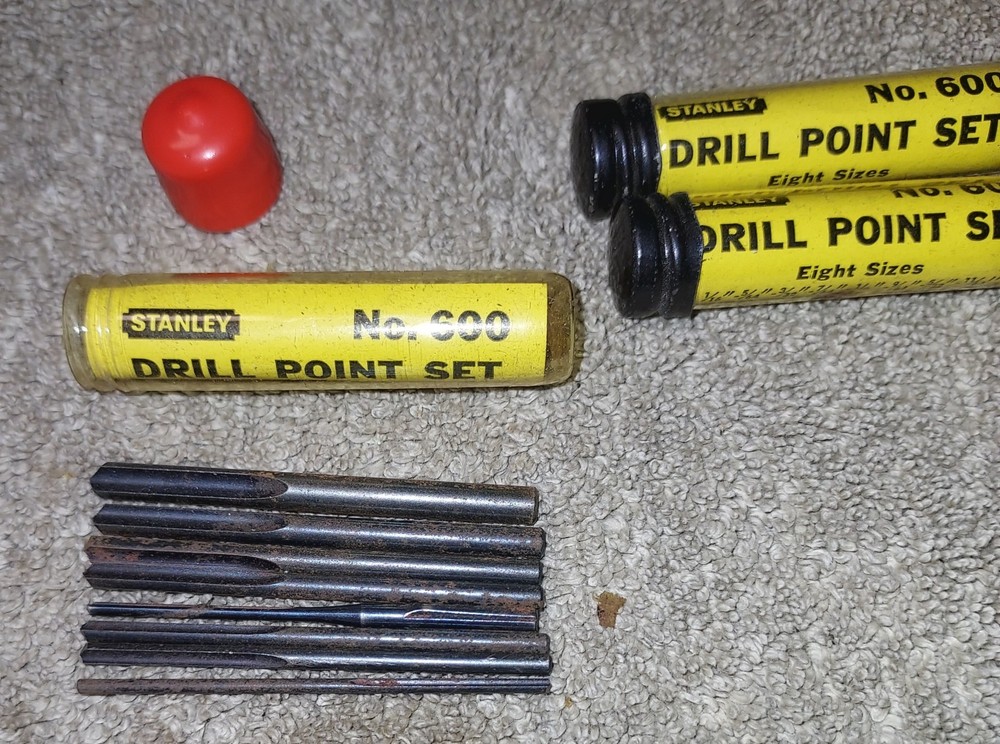 Vintage Stanley #600 Hand Drill Bits 8 Piece set