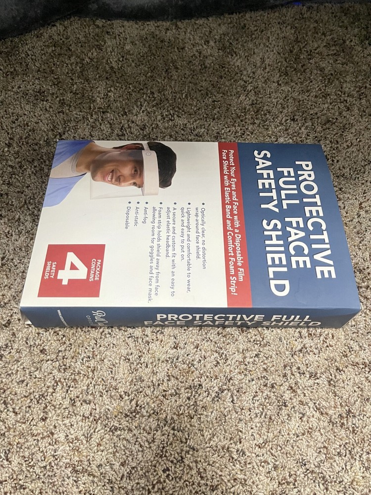 Protective Full Face Safety Shield 4 Pack New