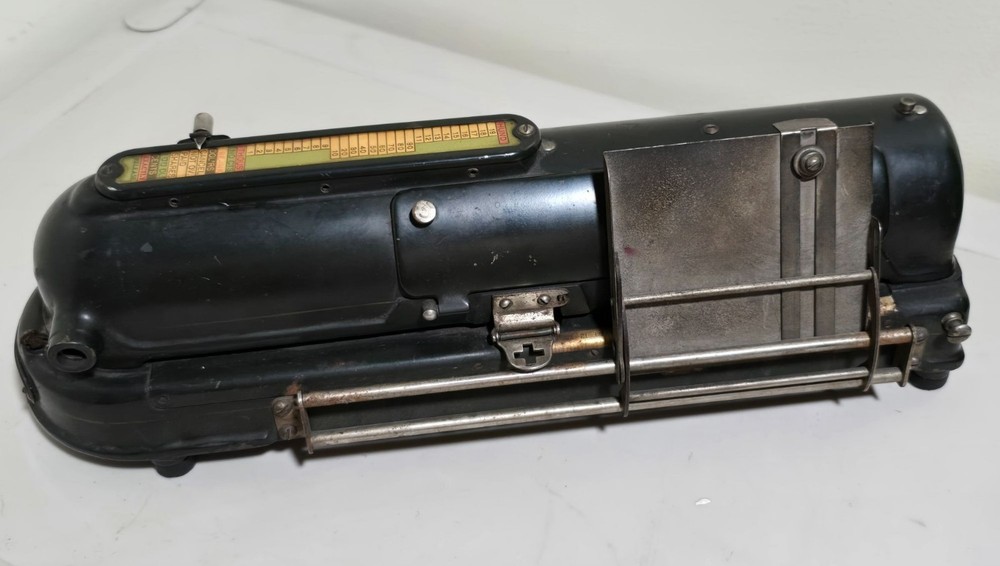 Todd Protectograph Check Writer Antique Machine Black & Brass Manual Operation