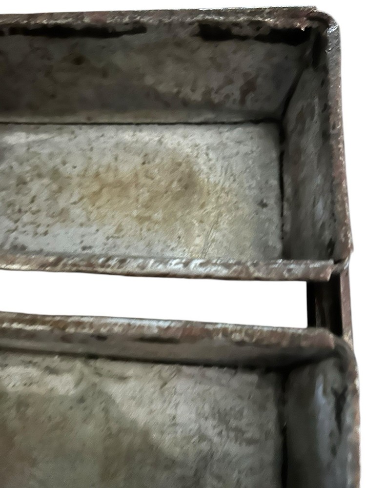 Antique Metal Loaf Bread Triple Baking Pan Rustic Decor