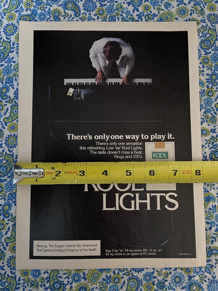 Vintage 1982 Kool Lights Cigarettes Print Ad