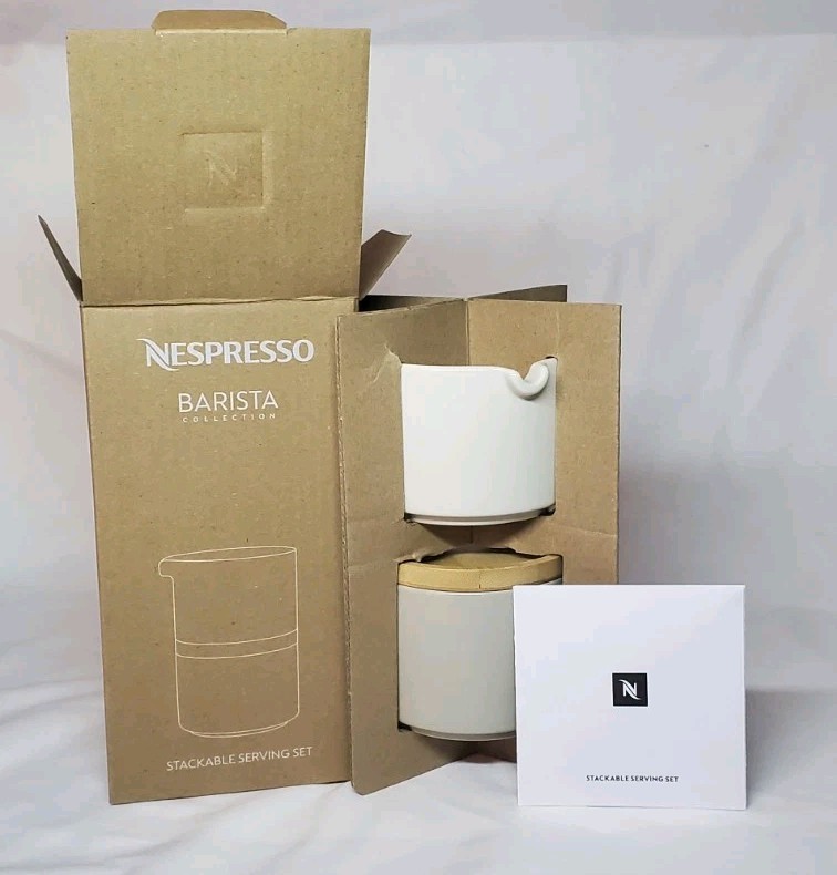 NEW Nespresso Stackable Serving Set ~ in Box, Barista Collection