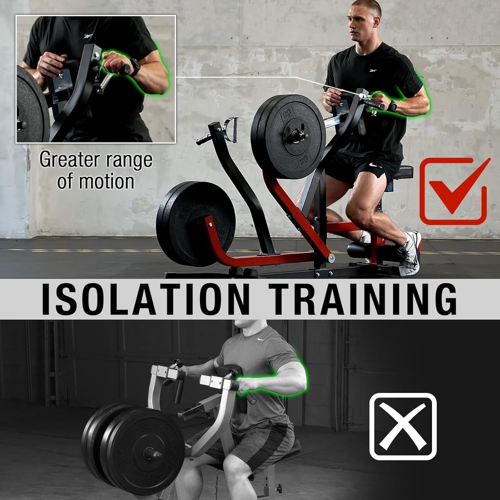 Seated Row Machine Lat Back Exercise Machine Adjustable Plate Loaded Home Gym
