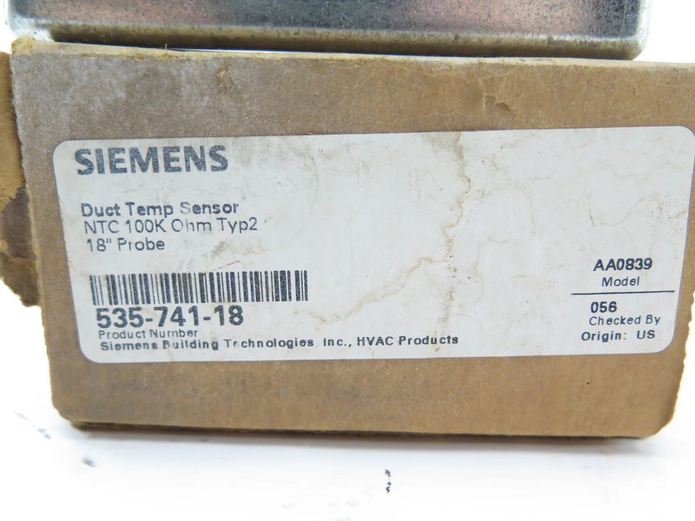 Siemens 535-741 Duct Temperature Sensor