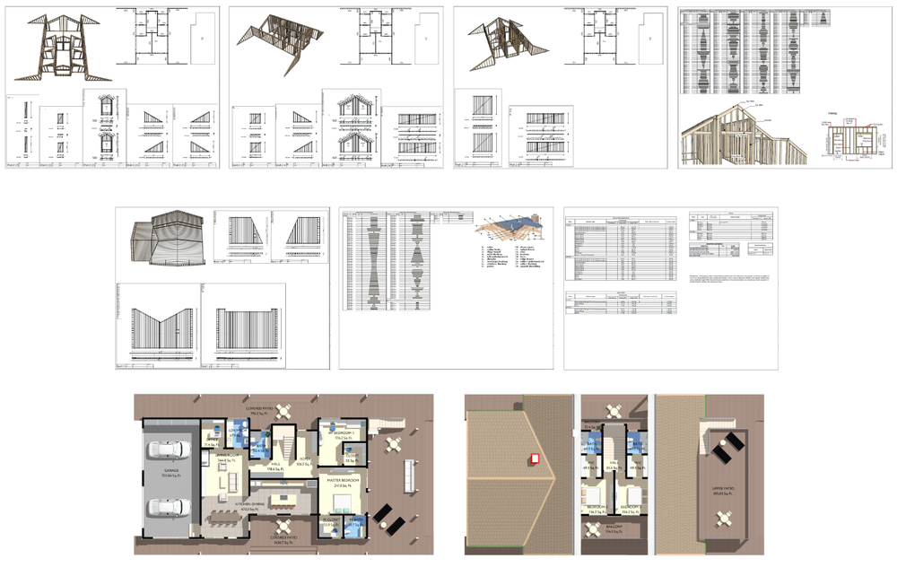 100’x54’ 4-Beds 4-Baths Charming A-Frame Architectural Build Plans PDF Download