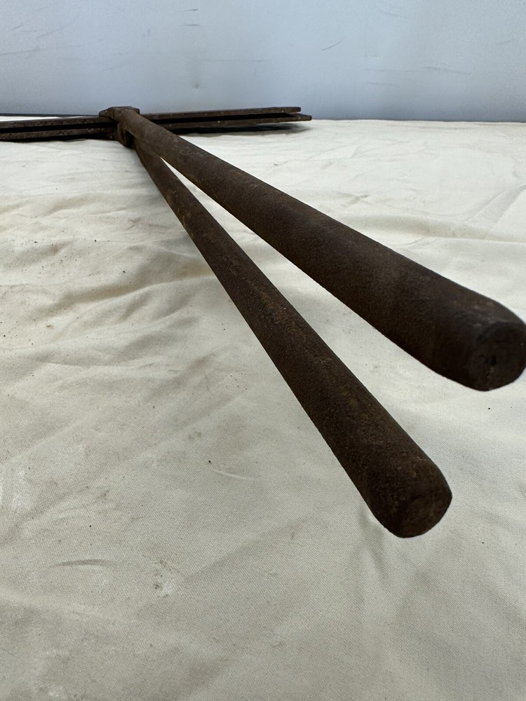 Antique Cast Iron Blacksmith Long Cast Iron Handles Clamping Tool ~ Unknown Use