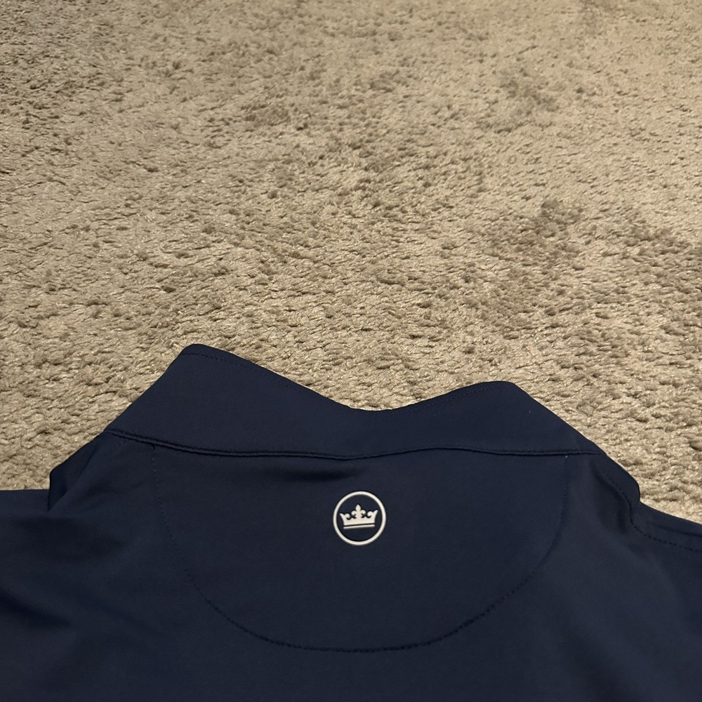 Peter Millar 1/4 Zip Sweater Mens Large Pullover Perth Performance Golf Blue