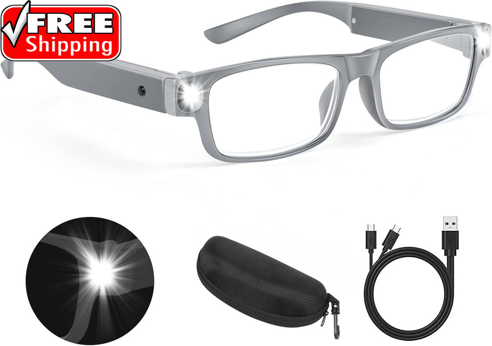 200% Magnifying Glasses with Light,Usb Rechargeable LED Lighted Magnifying Eyewe