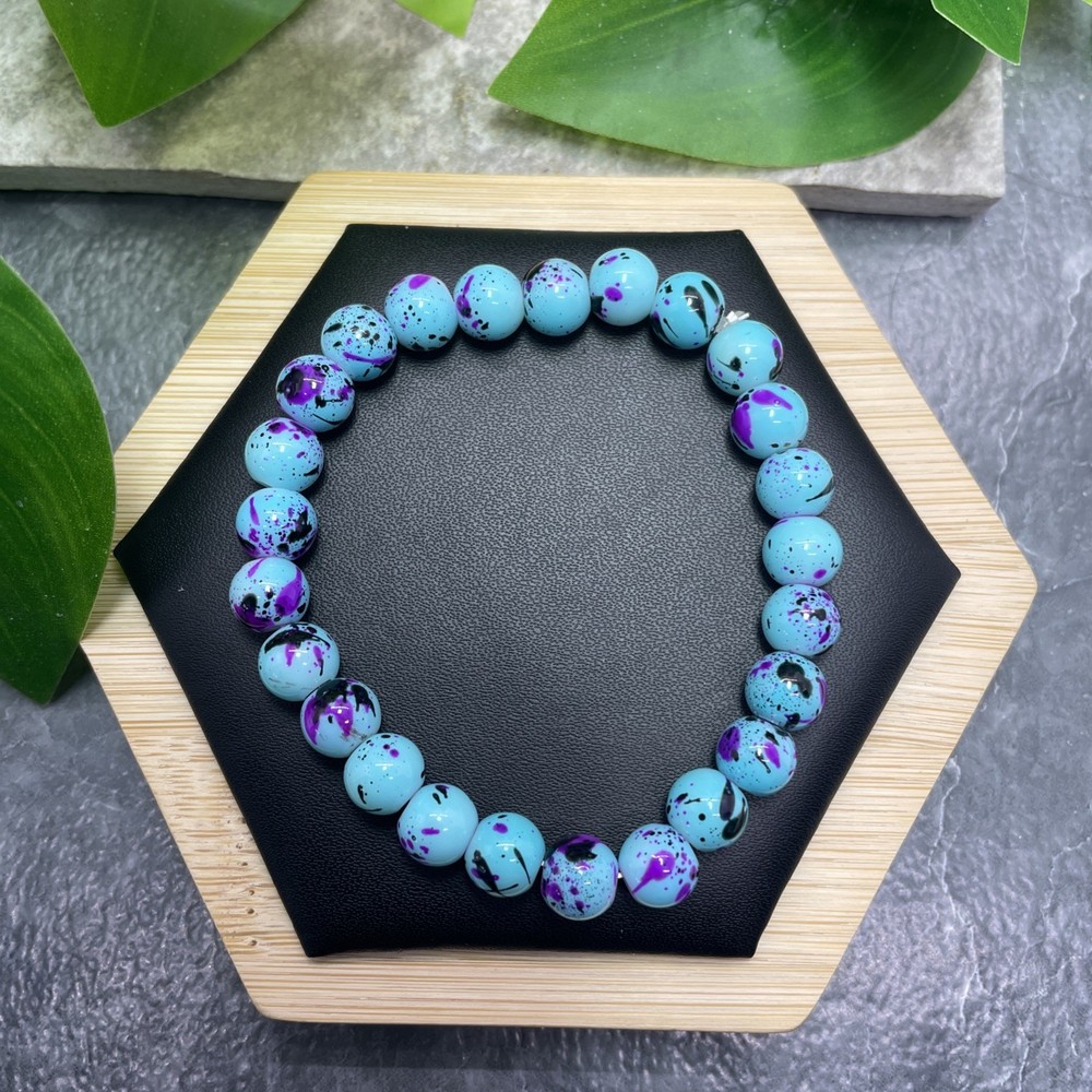 Handmade Bead Beaded Stackable 7” Plus Stretch Bracelet New Free Ship C1542