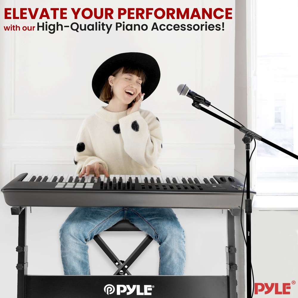Pyle Heavy-Duty Keyboard Accessories - Includes Z Shape Keyboard Stand (Black)