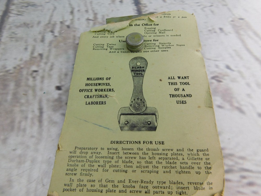 Vtg Flash Wonder Tool Flash Mechanical Devices New York Scraper