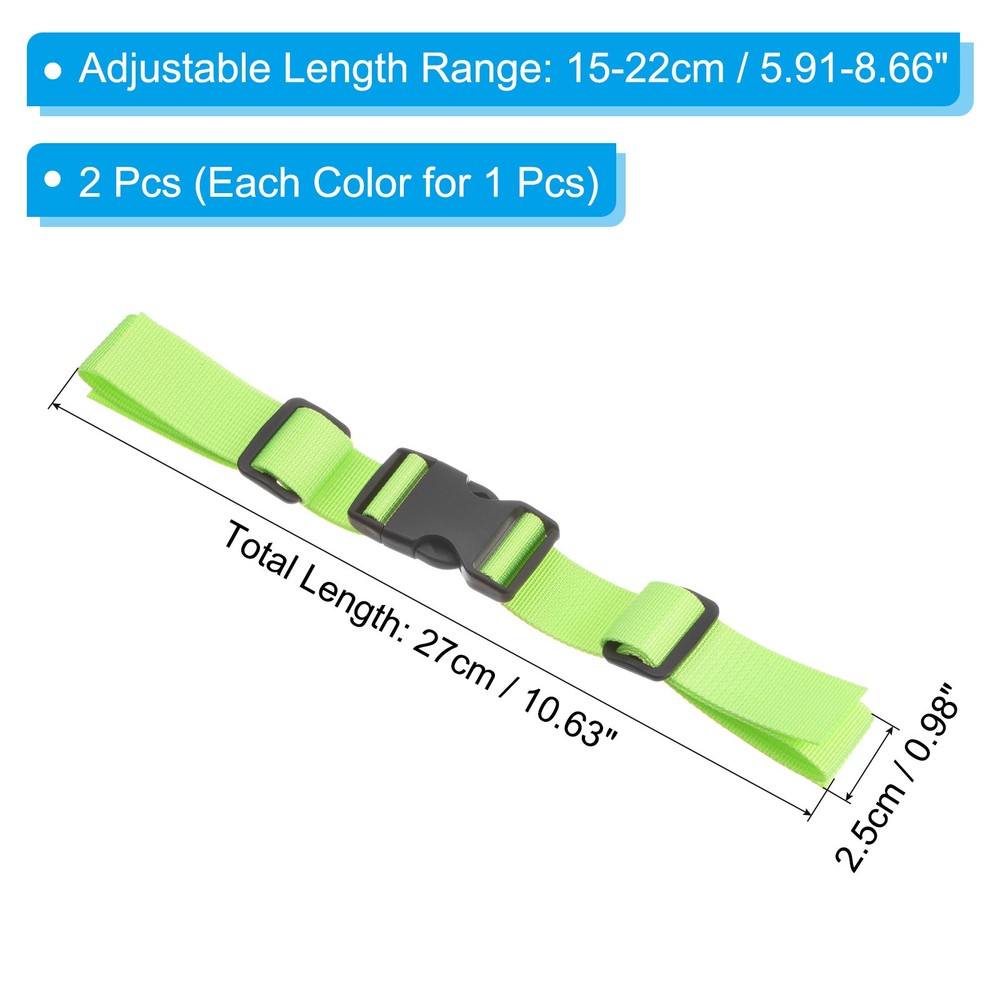 Backpack Chest Strap Set, 2 Pcs Strap with Quick-Release Buckle, Multicolor