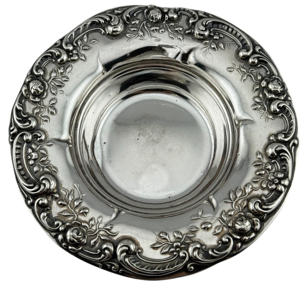 Alvin Sterling Silver Repoussé Floral Bowl #1010