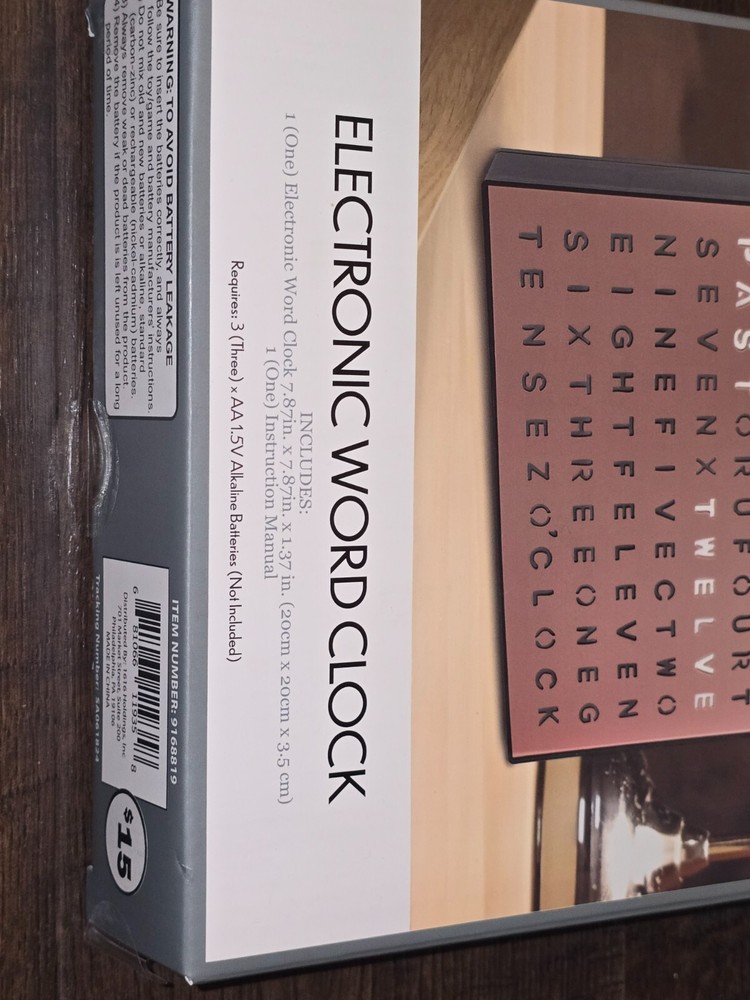 Light Up Electronic Word Clock Glow Display New In Box