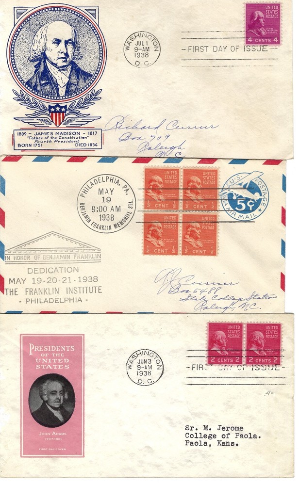 FDC: 1938 PREXY Set