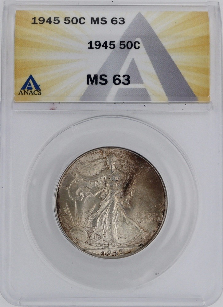 1945-P Walking Liberty Half Dollar ANACS MS63
