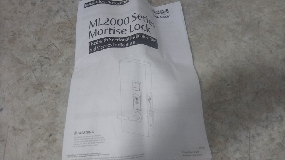 Corbin ML193 V20 26D 2-3/8 In Overall Width Mechanical Exit Device Trim