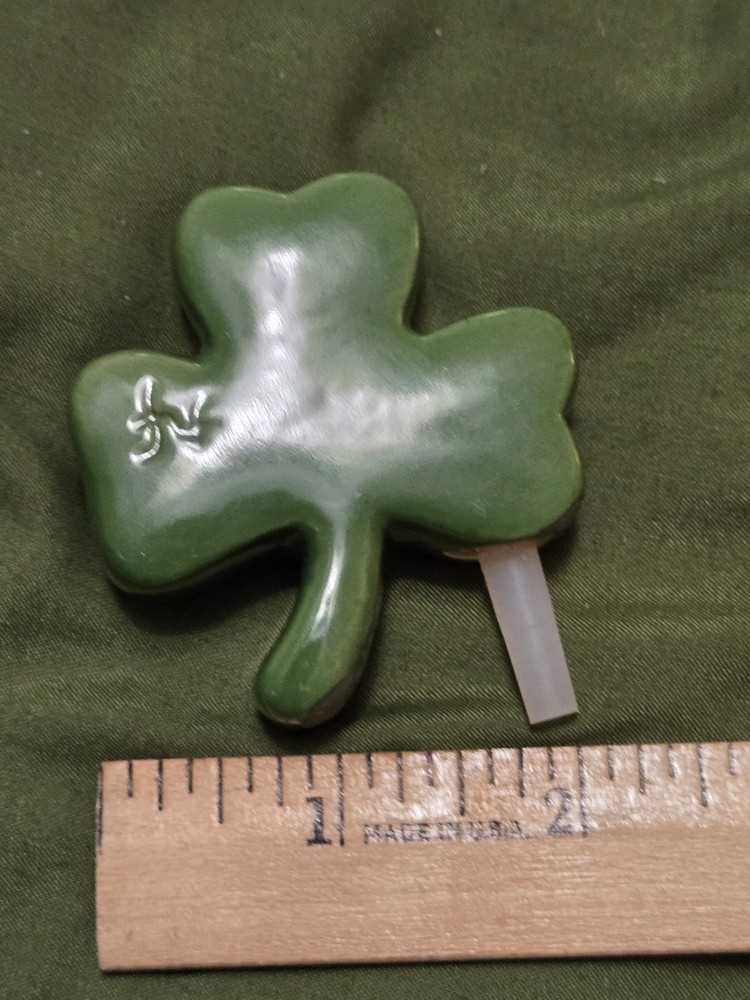Nora Fleming Green Shamrock Mini Ceramic NF Initials