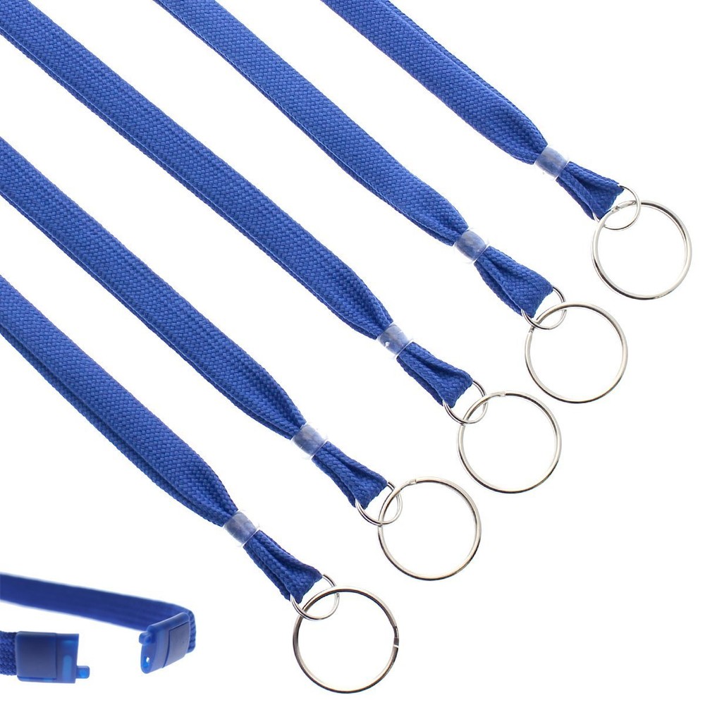 25 Pack - Heavy Duty Breakaway ID Neck Lanyards with Split Key Ring (Keychain)