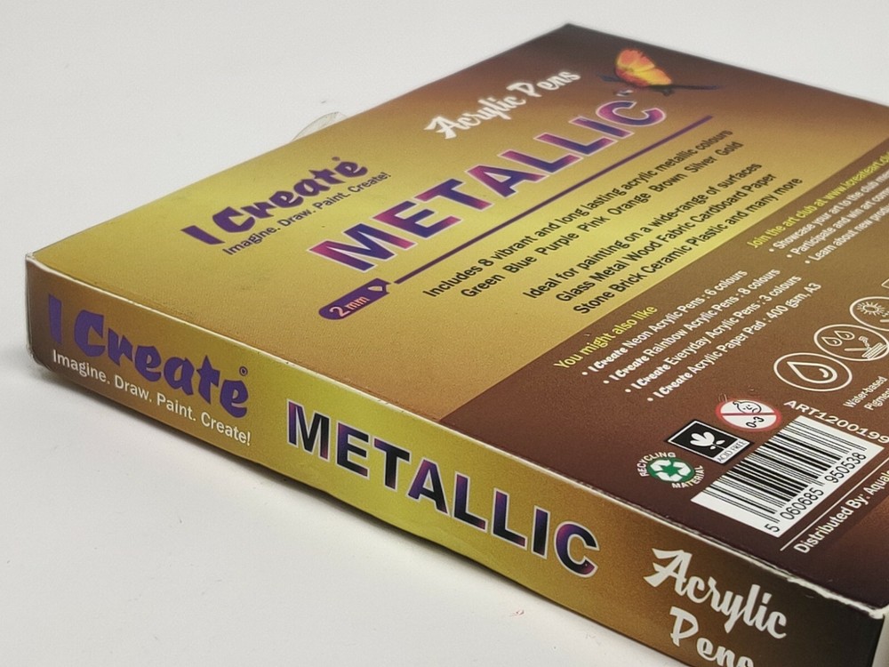 I CREATE Acrylic Pens | Metallic Colours - 8 Pack