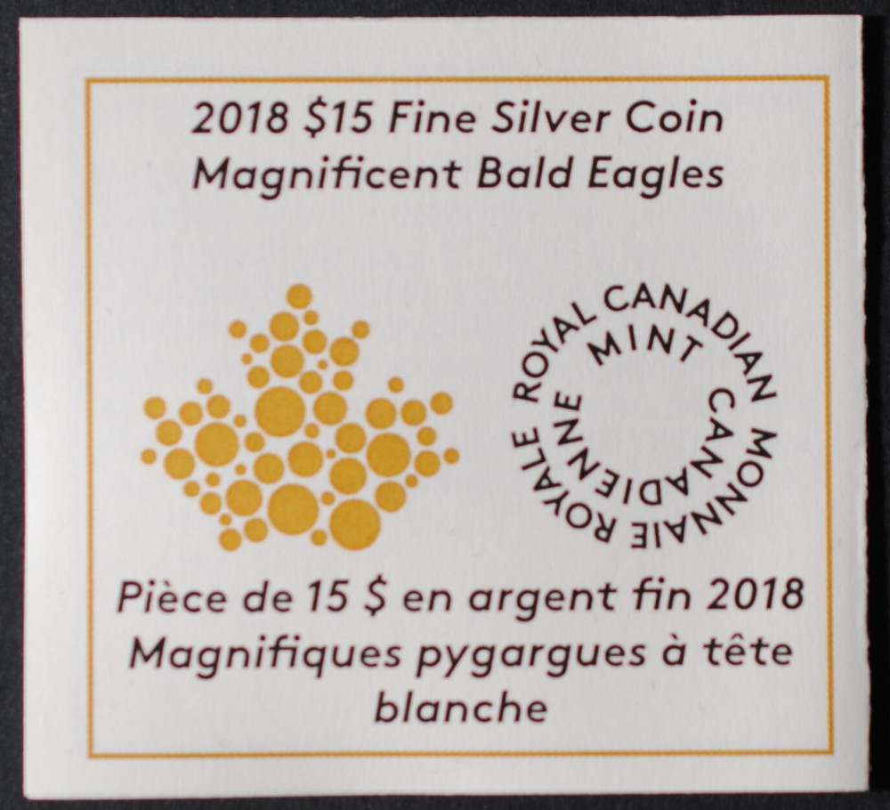 2018 Canada 15 Dollars Proof Bald Eagles
