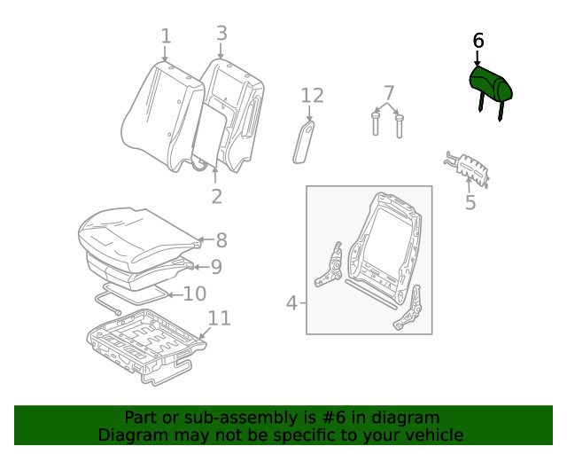 Genuine Ford Headrest AE5Z-54611A08-CF