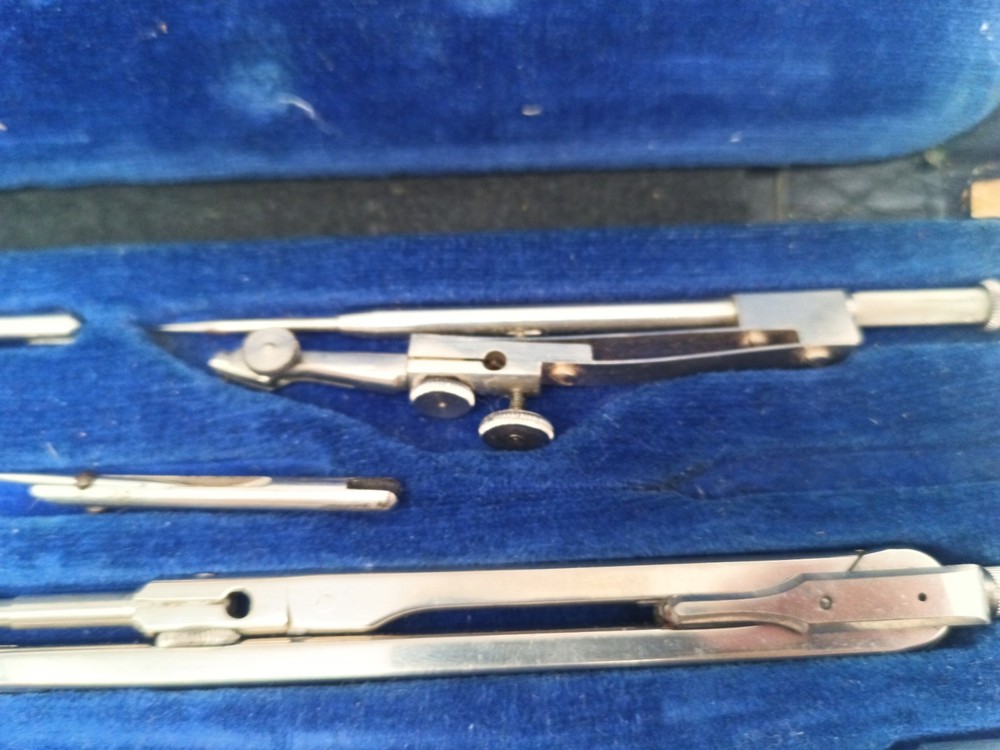 Vintage Schneider Drafting Set Germany Not Complete - Comes with leather case