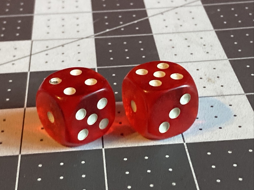 Vintage Red Dice Pair Rare