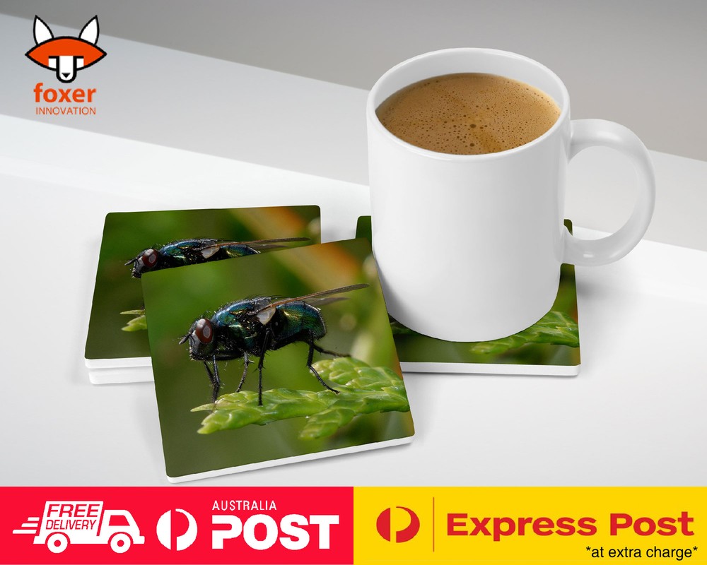COASTER COFFEE DRINKING MAT|FLY INSECT BUGS BUZZ #1