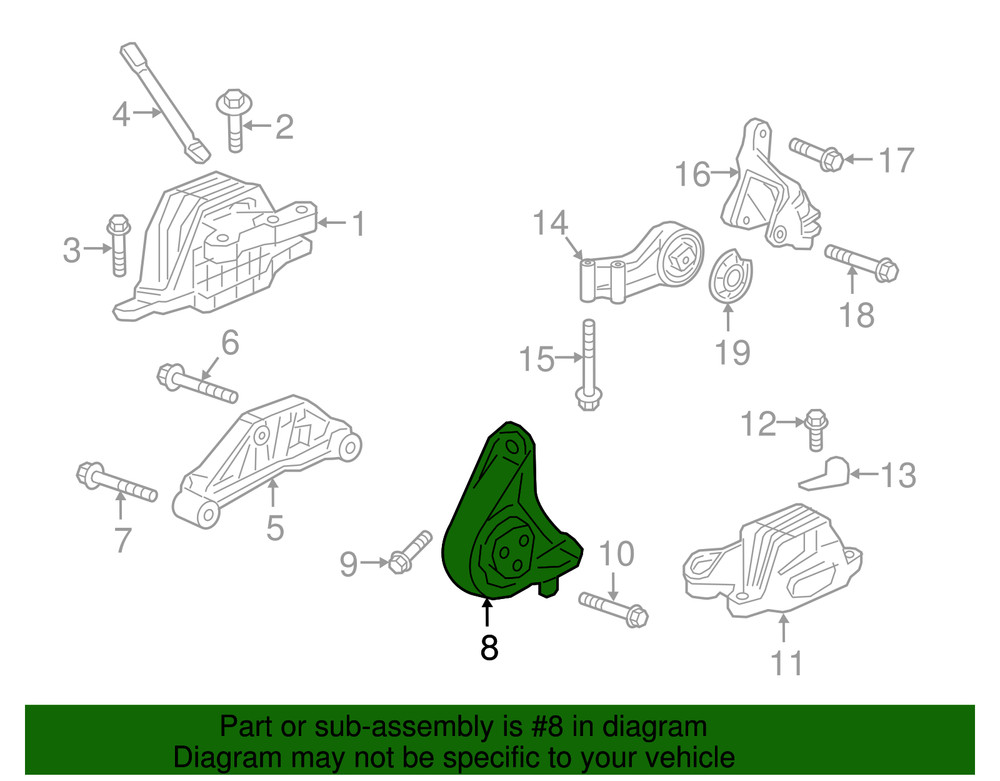 Genuine GM Front Automatic Transmission Mount 84087507