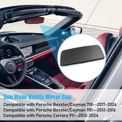 Compatible with Porsche Sun Visor Mirror Cover, Left/Right Sun Visor Vanity
