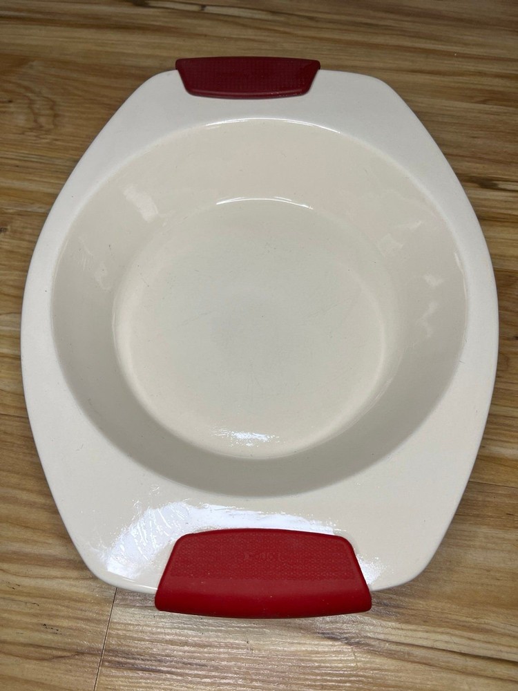 KitchenAid Stoneware Deep Dish Pie 9” Baker Removable Silicone Grip