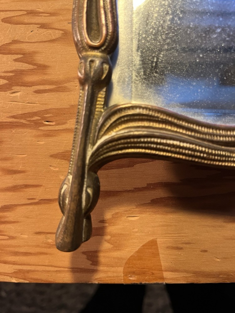 Antique Mirror (metal) With Folding Stand