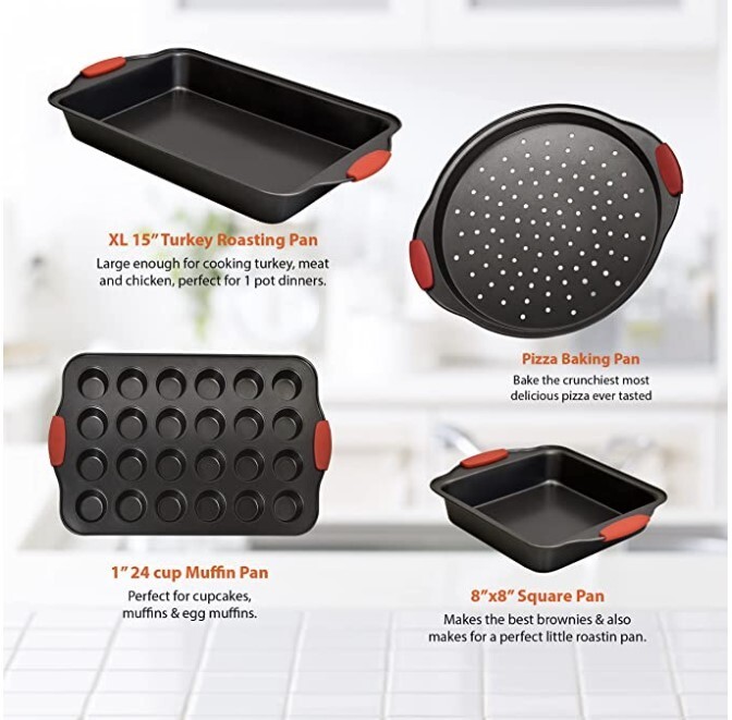 NEW PERLLI Nonstick Bakeware Set 10 Piece Bakeware set