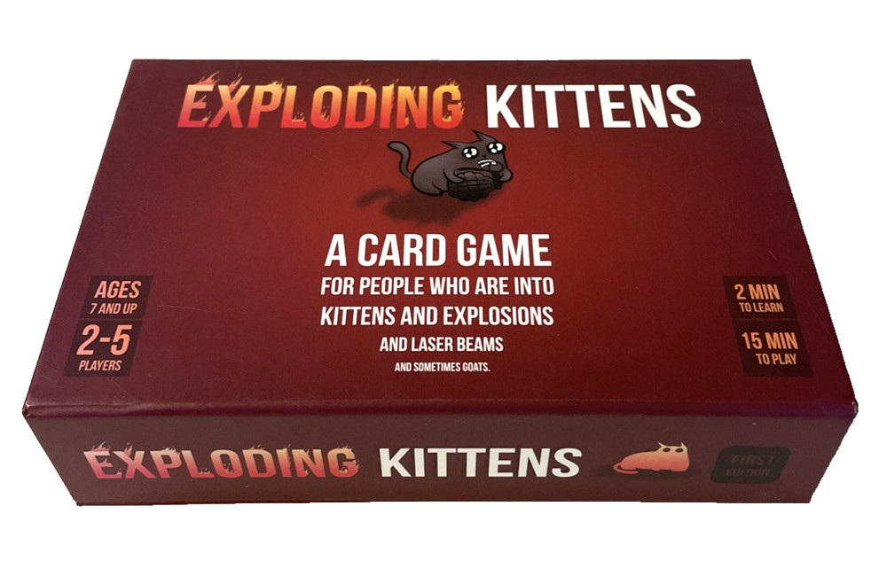 Exploding Kittens Card Game Complete Box with Instructions Does not make Noise *