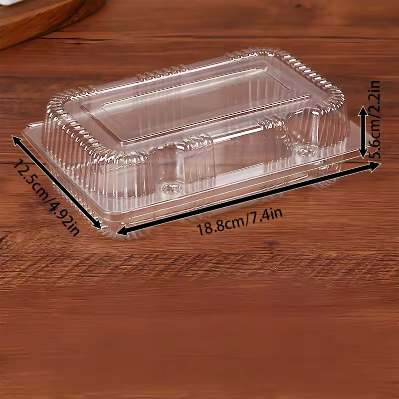 50PCS Clear Pastry Boxes Leakproof Plastic Cake Tray Display