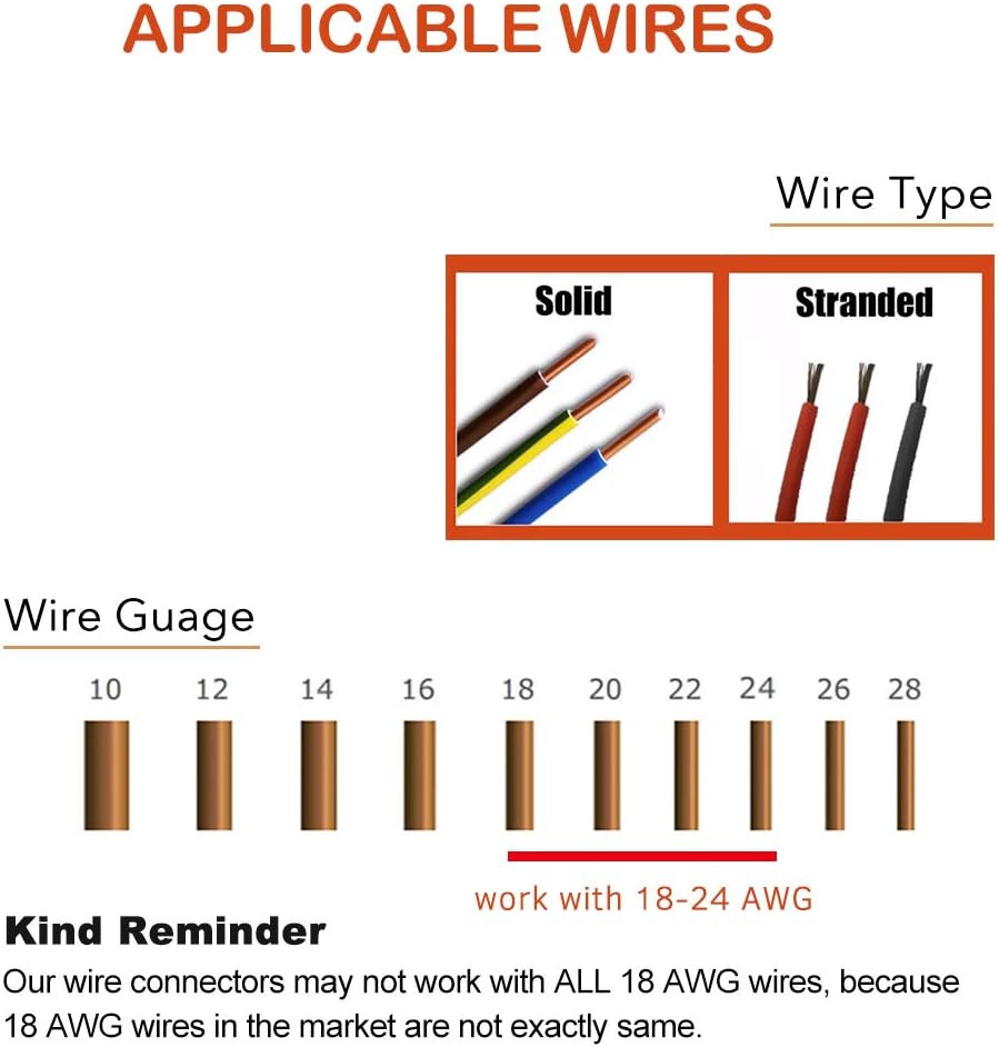 Low Voltage Wire Connectors, Brightfour 12 Pack Quick Solderless Wire Splice Con