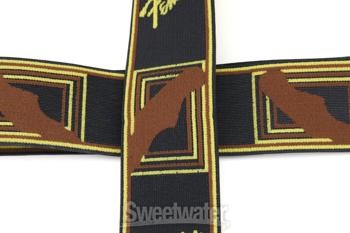 Fender WeighLess Monogram Strap - Black/Yellow/Brown