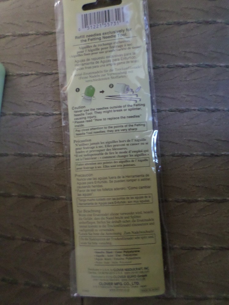 Clover Felting Needle Tool Refill Fine Weight 5/Pkg-