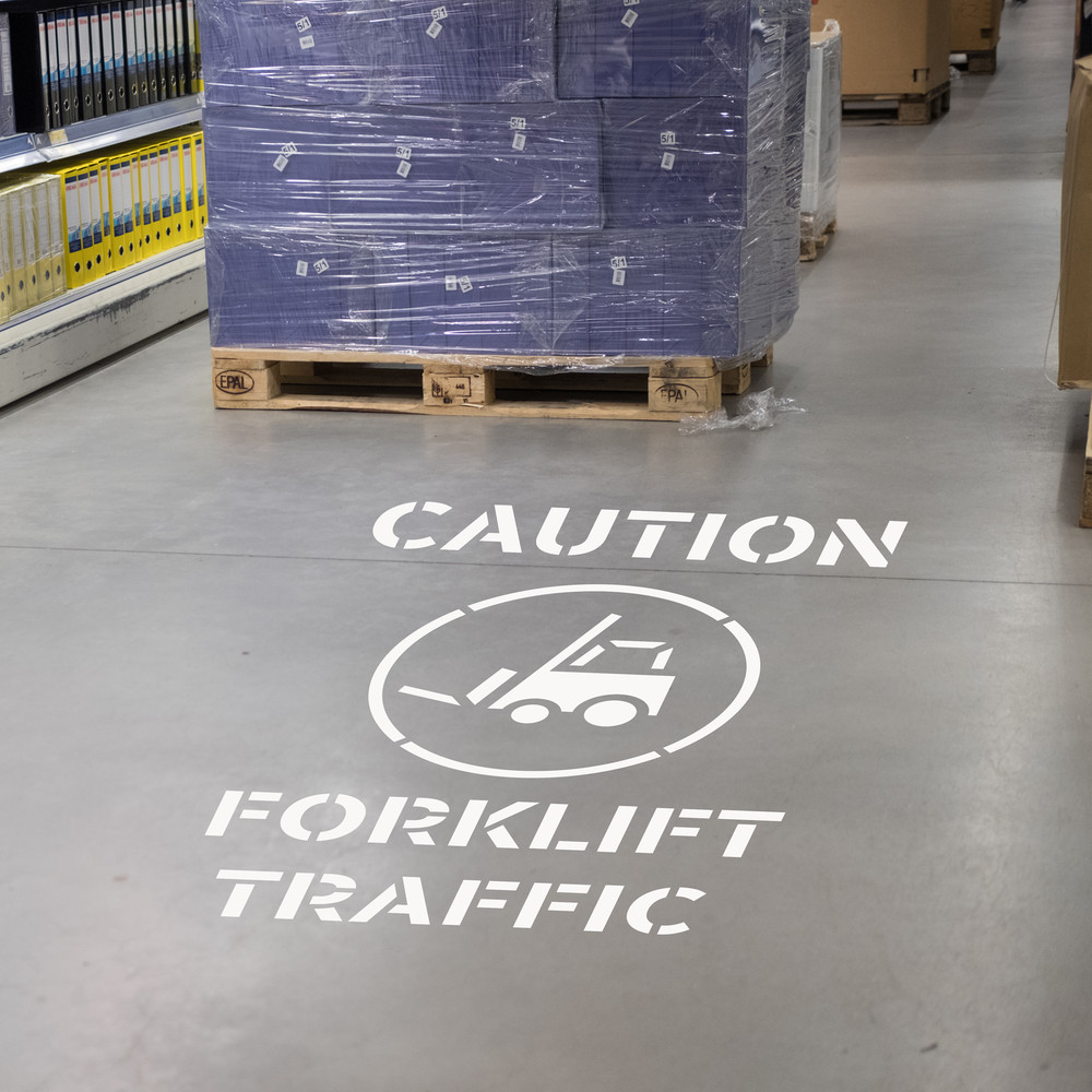 Forklift Traffic Stencil - Durable & Reusable Mylar Stencils