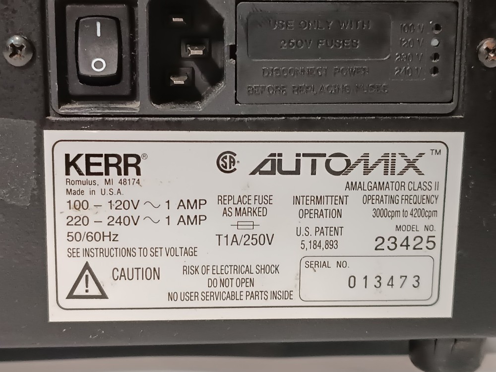 Kerr 23425 Automix Computerized Mixing System Amalgamator Class 2 *FOR PARTS
