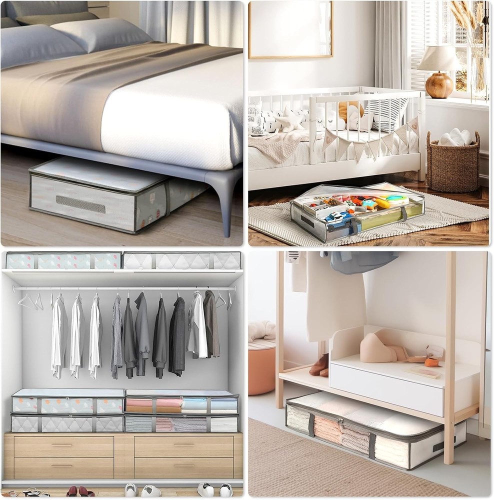 4 bed storage boxes, moisture-proof plastic bed storage boxes,