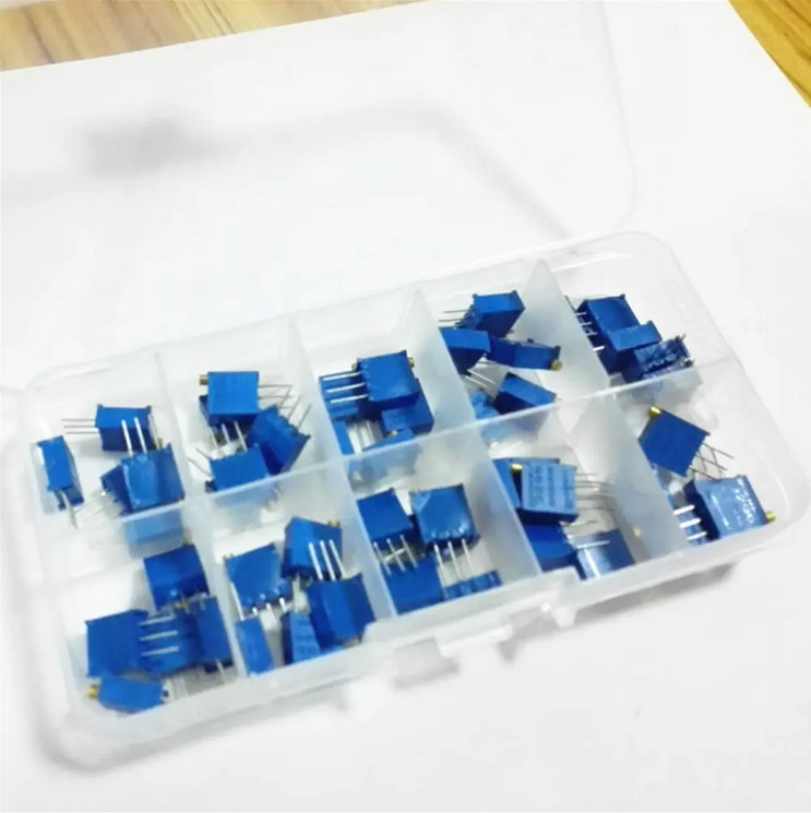 3296W Variable Resistor Kit - Multi-Turn Trimmer Potentiometer with Box