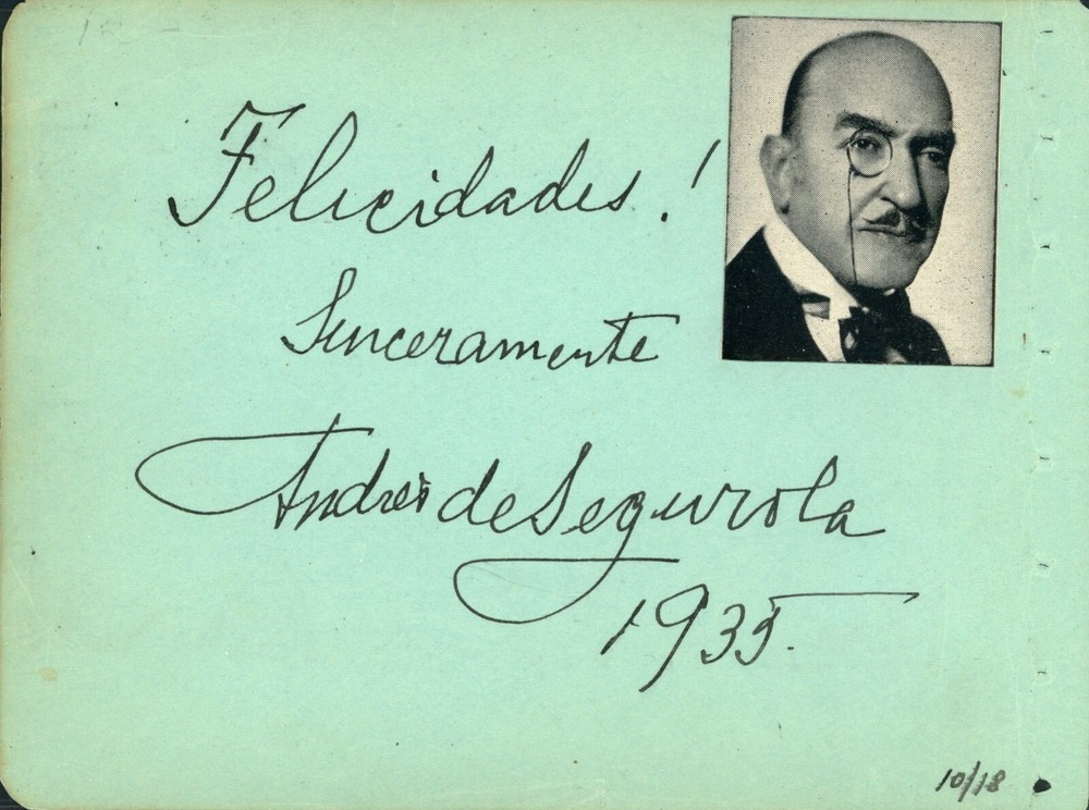 Vintage Andres de Segurola Autograph