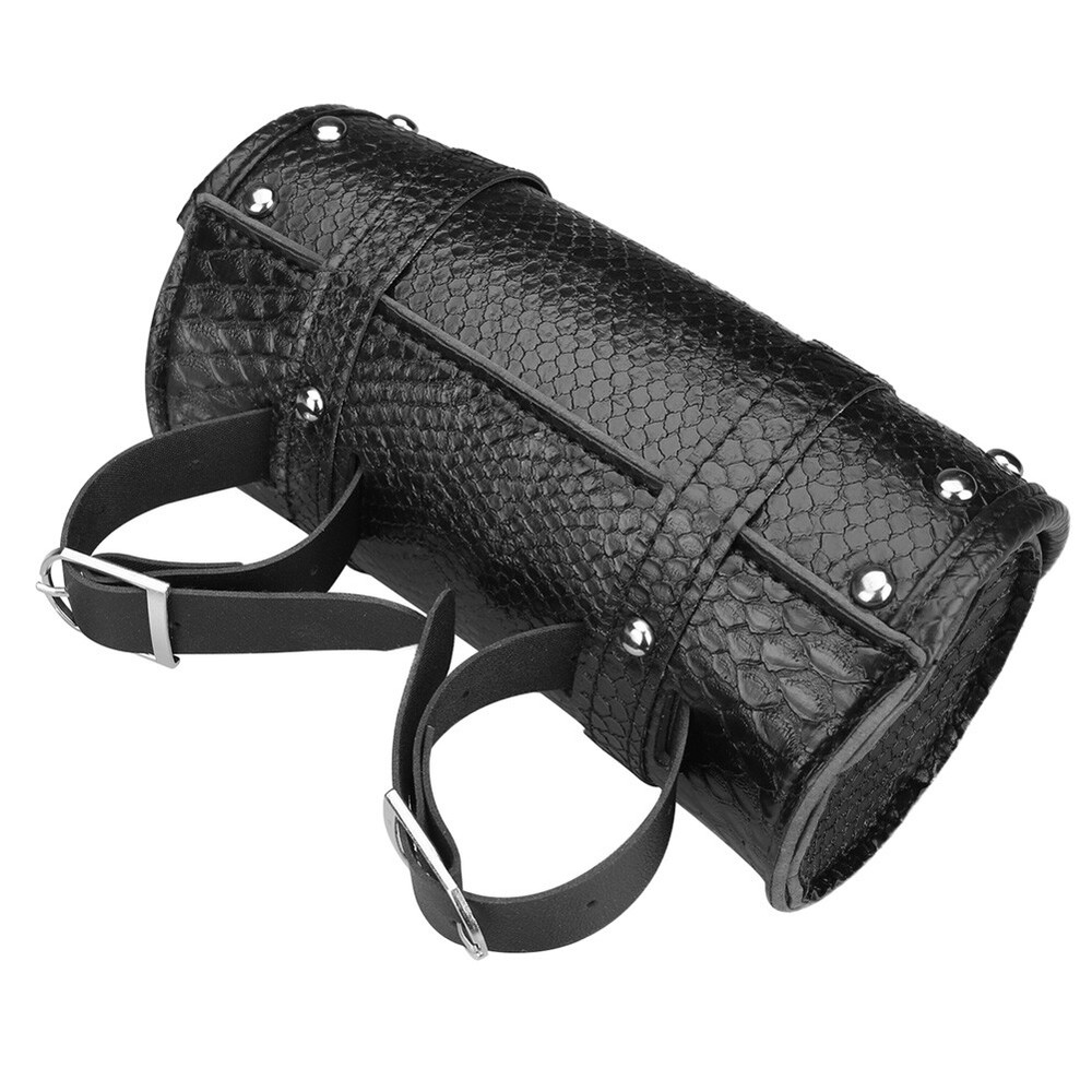 Motorcycle Front Fork Tool Bag Pouch Storage Luggage SaddleBag Leather Handlebar