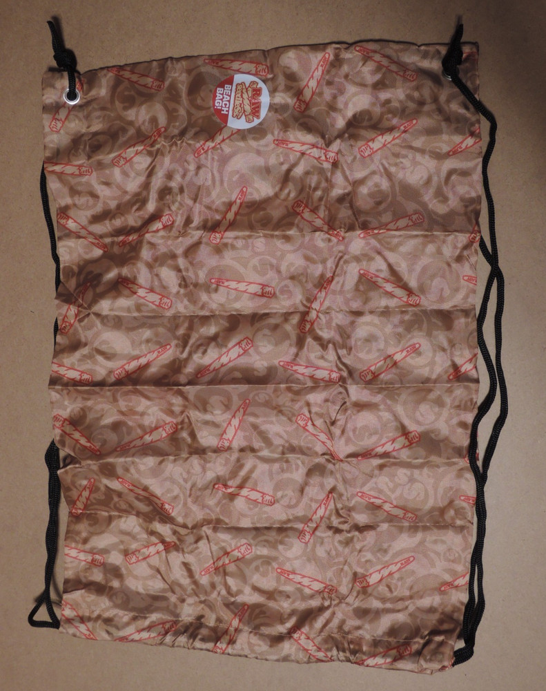 Rawthentic RAW Authentic SEEDLESS LOGO Drawstring TAN Beach BAG Brown Backpack!